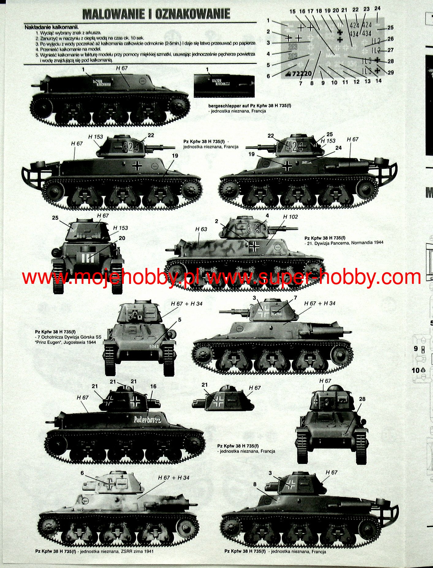 Pzkpfw 38h 735 F W Sluzbie Wermachtu Rpm 72220